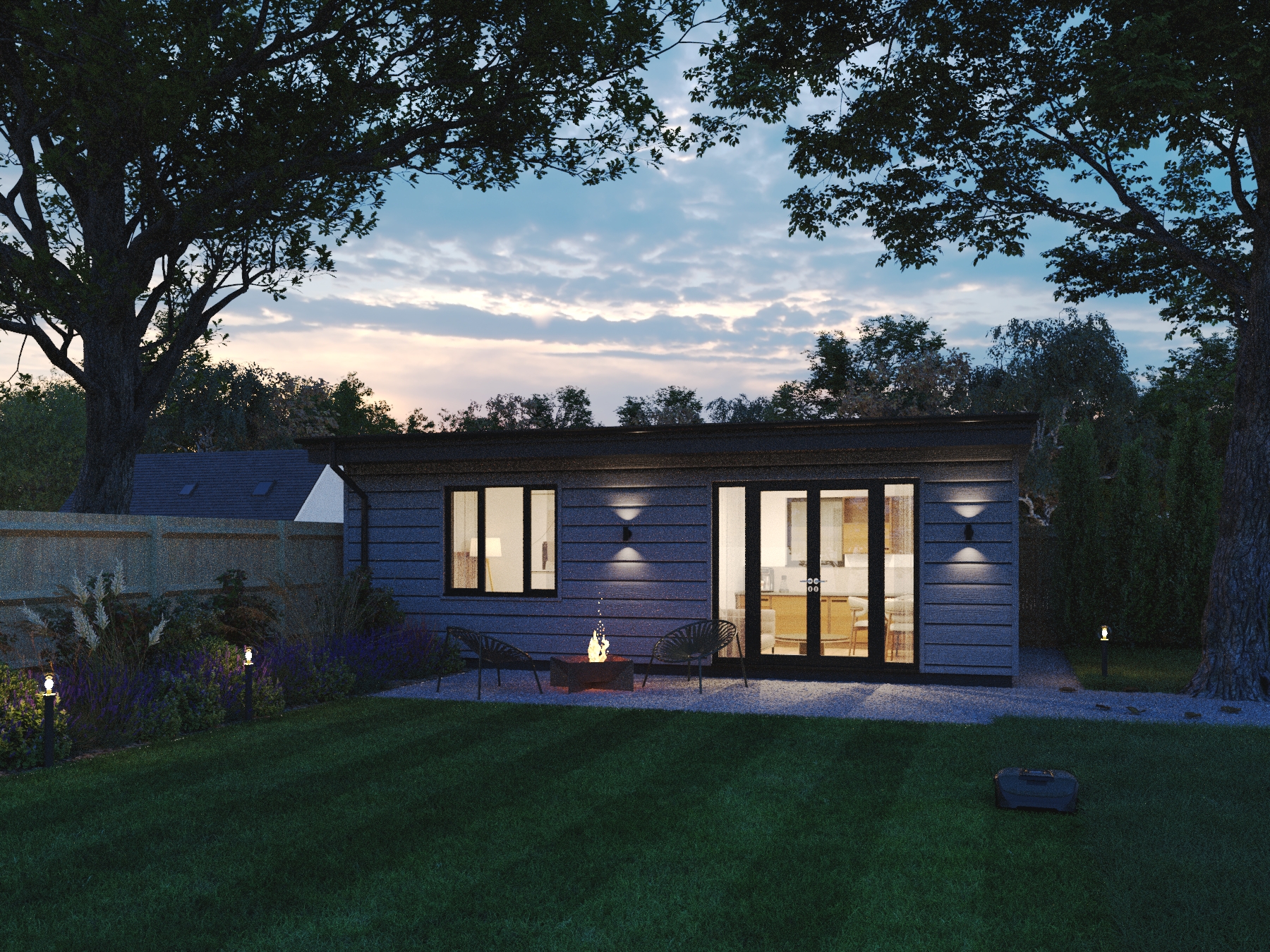 Havenstone garden suite in a beautiful English garden